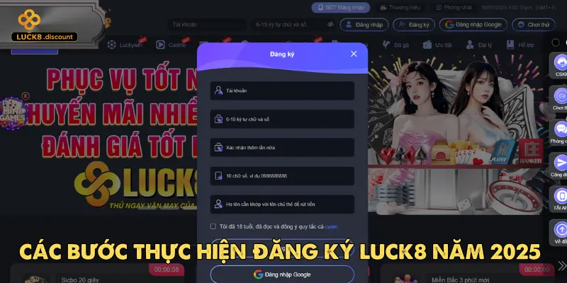 Toàn bộ các bước đăng ký Luck8 được trình bày rõ ràng